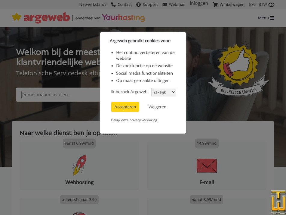 argeweb.nl screenshot