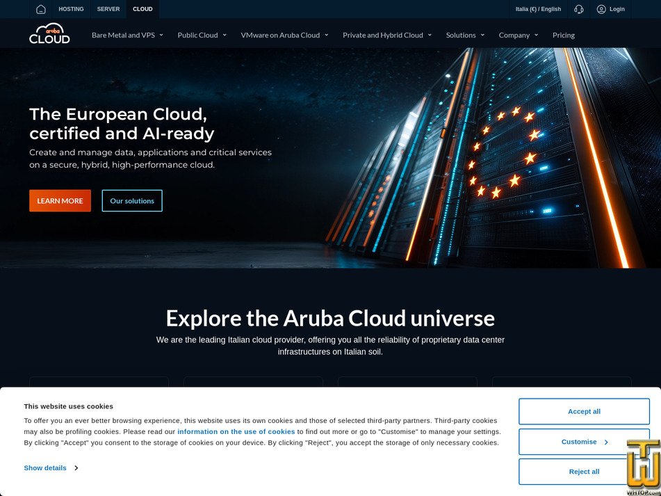 arubacloud.com immagine dello schermo