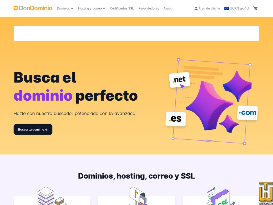 dondominio.com captura de pantalla