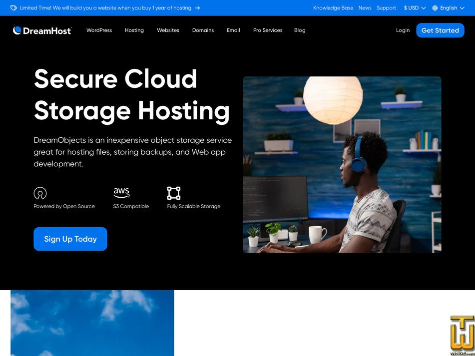 screenshot of DreamObjects 200 GB from dreamhost.com