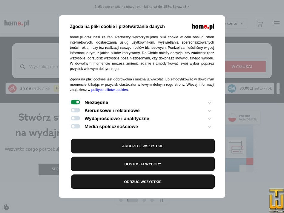 home.pl zrzut ekranu