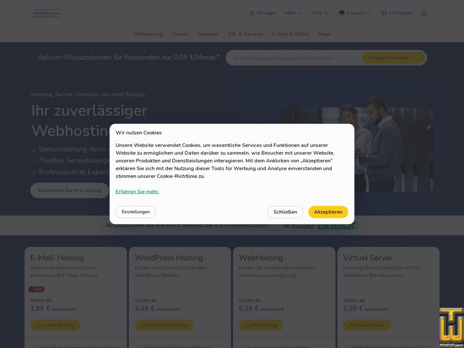 hosteurope.de Bildschirmfoto