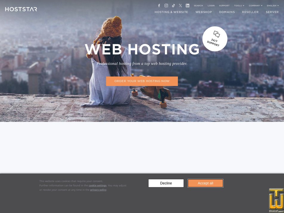 Taken on 30 September, 2025 screenshot of StarEntry from hoststar.ch