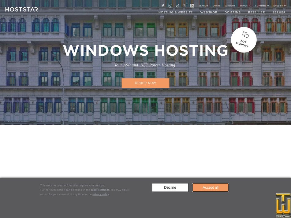 screenshot of WinBiz from hoststar.ch
