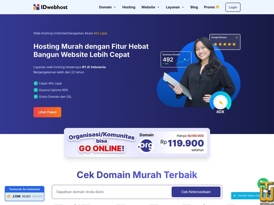 idwebhost.com foto layar