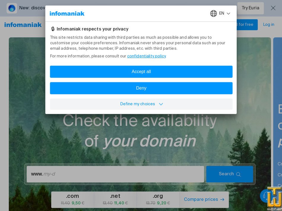 infomaniak.com immagine dello schermo