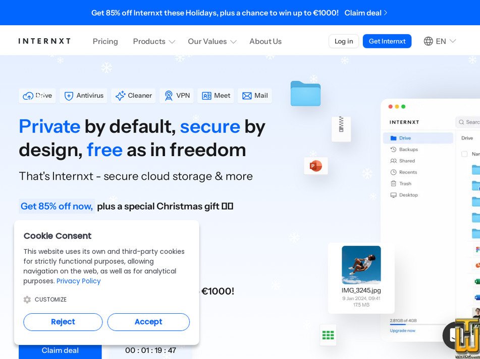internxt.com captura de pantalla
