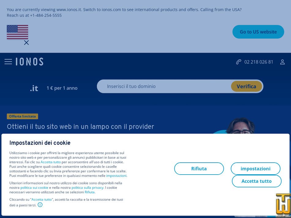 ionos.it immagine dello schermo