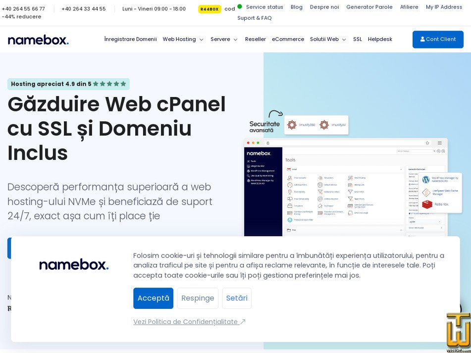 namebox.ro captură ecran