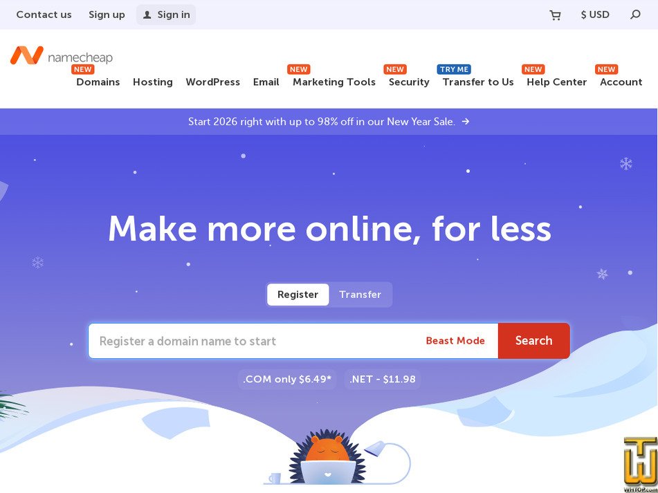 namecheap.com screenshot
