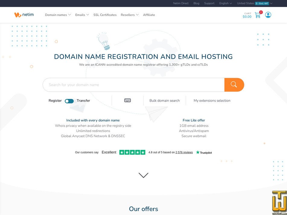 netim.com Bildschirmfoto