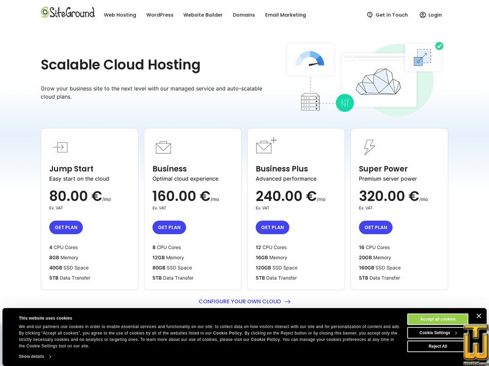 Taken on 28 August, 2025 screenshot of Jump Start from siteground.com
