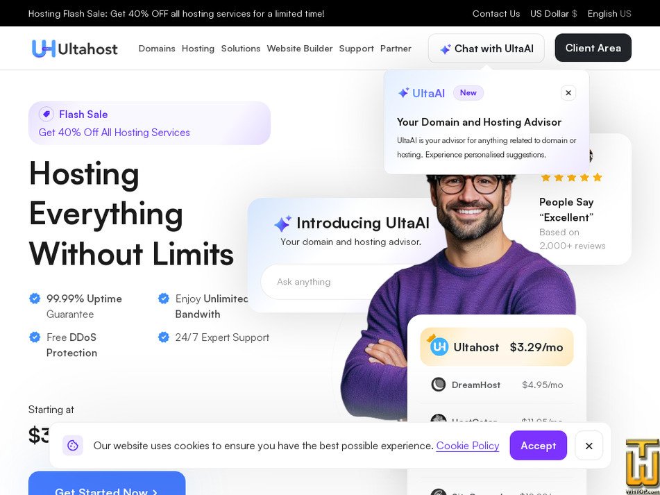 Taken on 7 January, 2026 ultahost.com screenshot