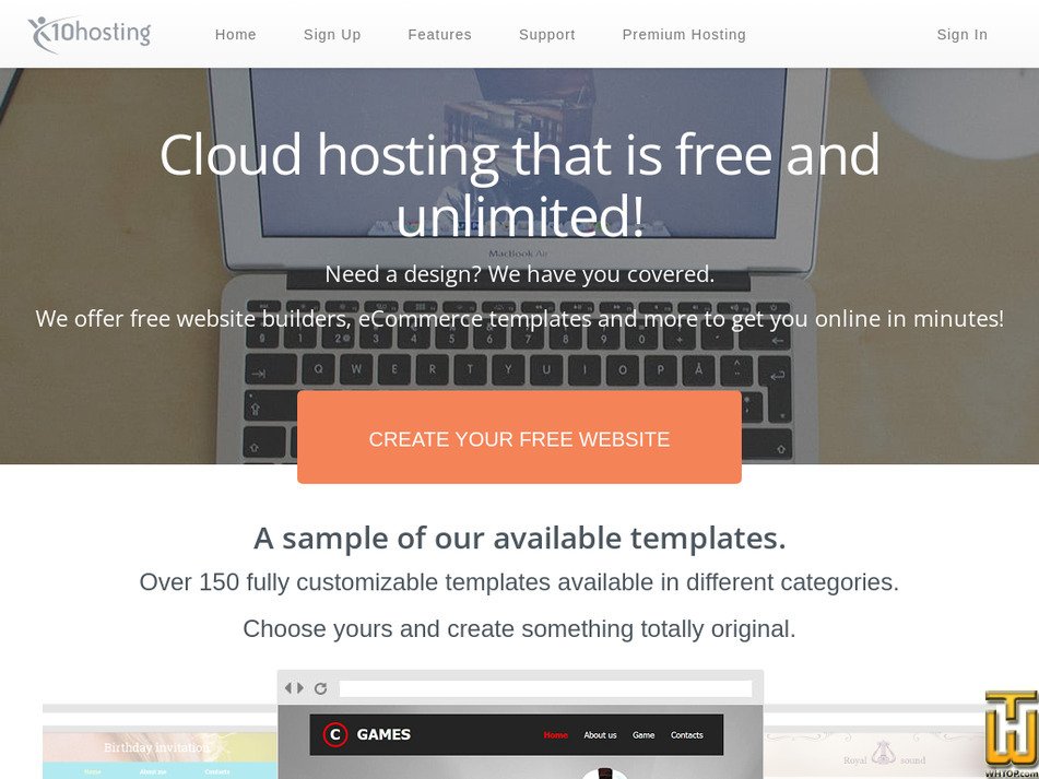 x10hosting.com screenshot