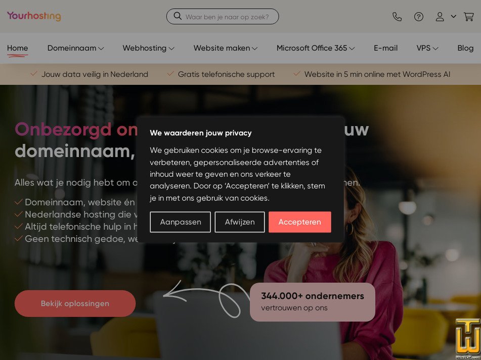 yourhosting.nl screenshot